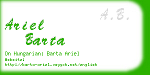 ariel barta business card